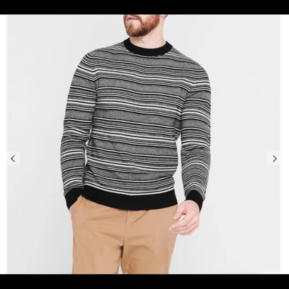 Ted Baker cashmere wool blend striped crew neck sweater